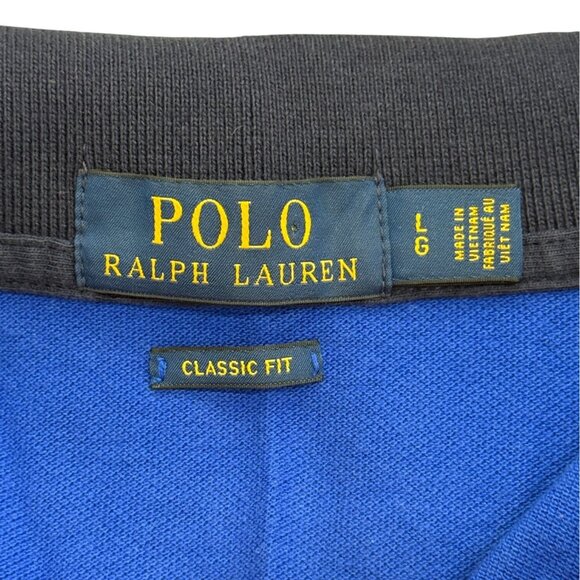 Polo Ralph Lauren RLYC Yacht Club Colorblock Polo Shirt Crest Cotton Mens Size L - Picture 3 of 7